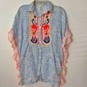 Buby’s bohemian-style paisley cotton top Sz M